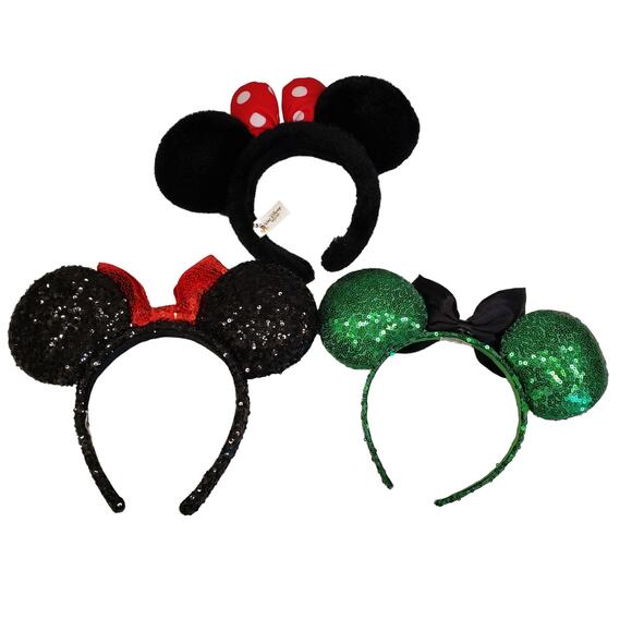 Disney Minnie Mouse Ears St Patrick's Day Minnie Mouse Ears Sequence Ears - Picture 12 of 13
